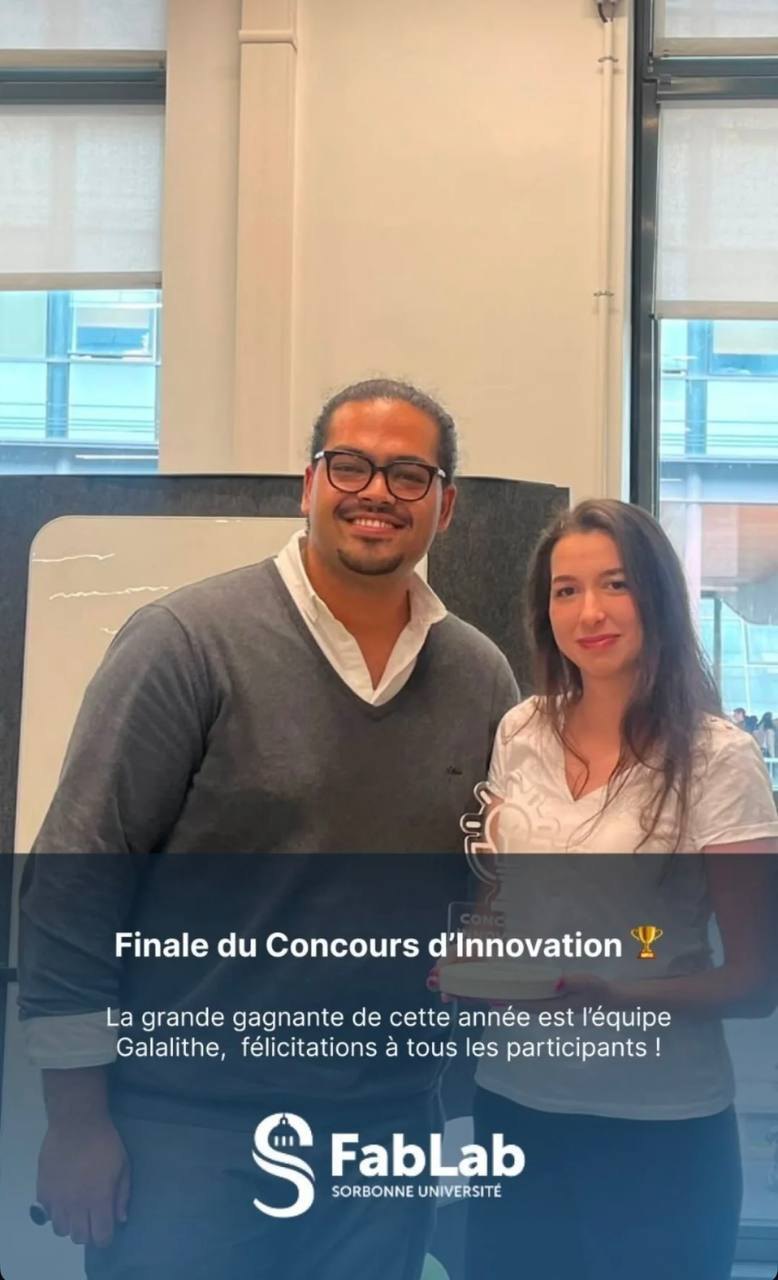Équipe Galalithe lors de la finale du concours d’innovation du FabLab SU