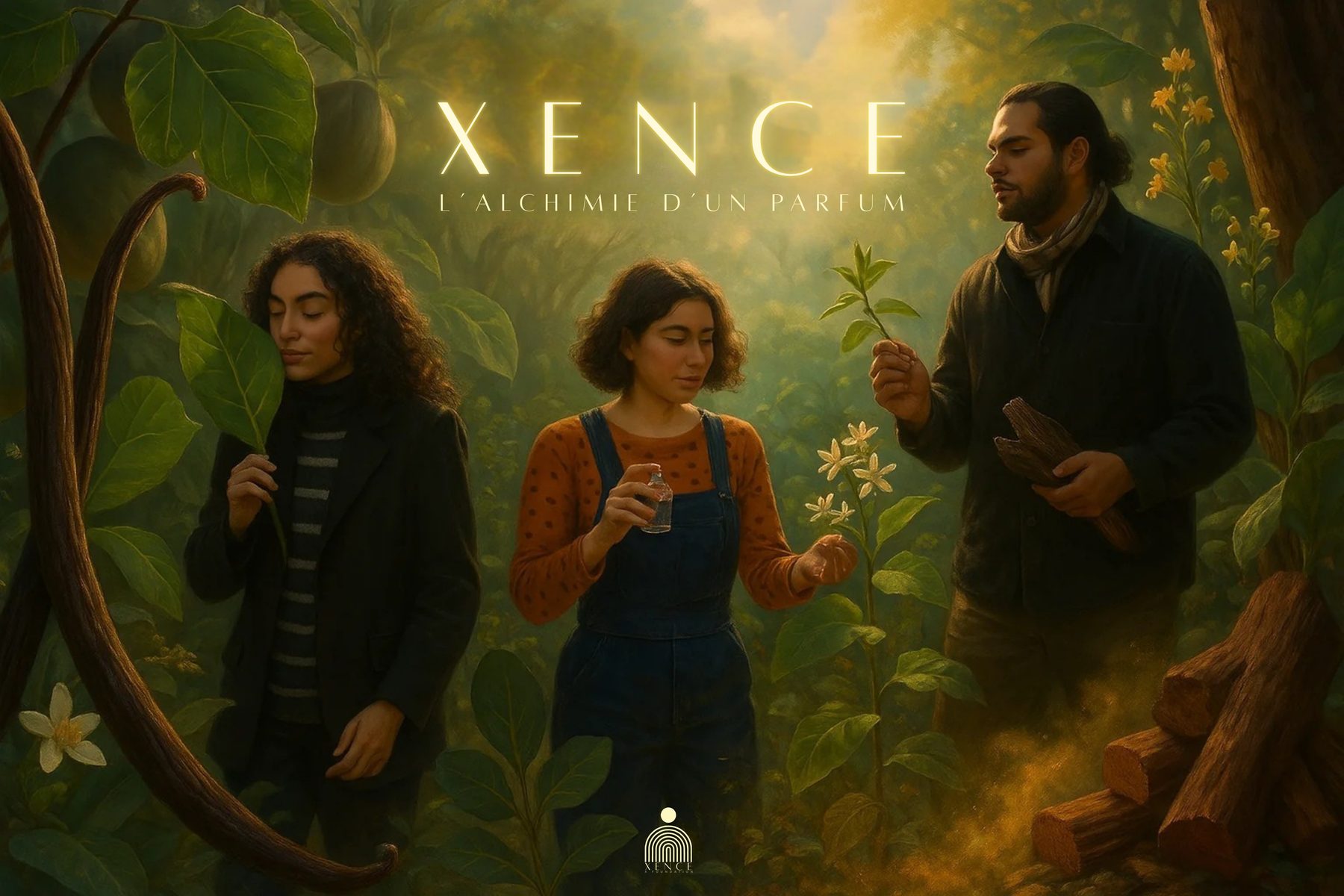 Membres de XENCE dans une scène botanique